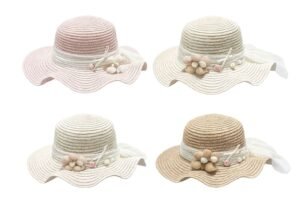 Girl beach hat with flowers