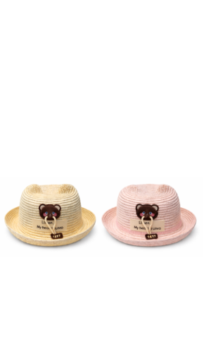 Kids beach hat with teddy bear 2