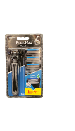 PearlMax- 6 Blade Disposable Razor set+ 13 refill