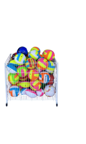 White Ball Display Cage on Wheels 60x 80x 90cm