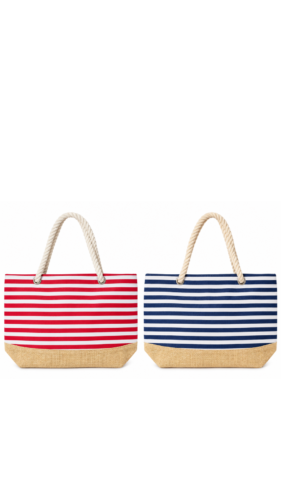 Striped beach bag