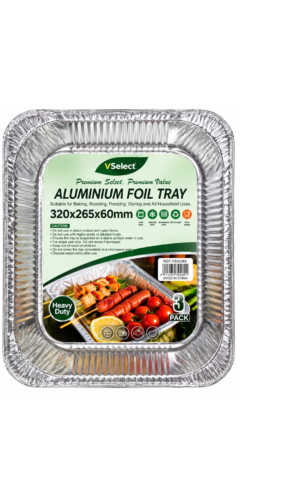 VSelect Heavy Duty Aluminum Foil Tray Pack of 3 trays- Large