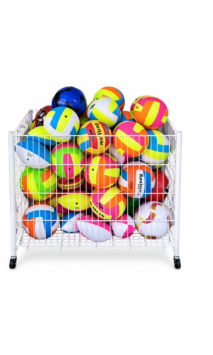 White Ball Display Cage on Wheels 60x 80x 90cm