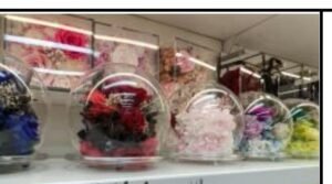 natural preserved rose in a sphere glass