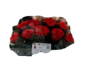 Alternative view of natural preserved flowers in big glass box