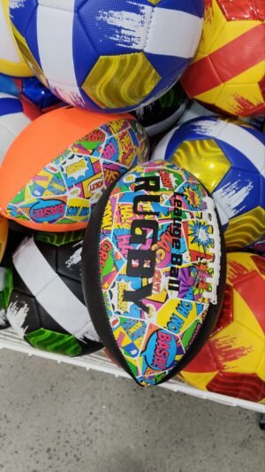 Alternative view of Decorated Leather Rugby ball big size