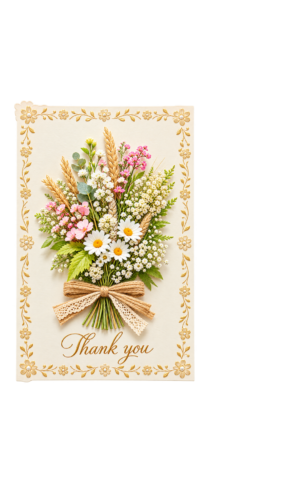 Gift cards with preserved flowers