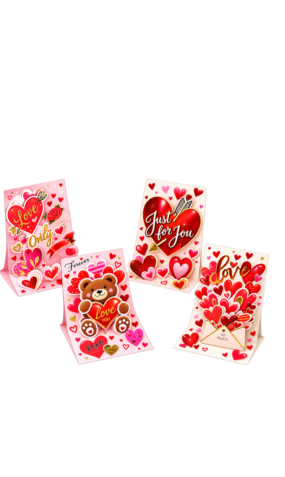 3D gift card Valentine 4 designs
